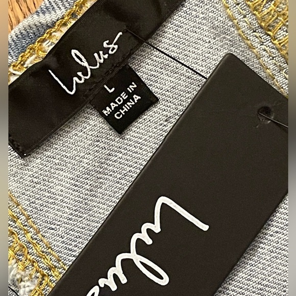 Lulu Stylish Daze Light Wash Denim Sleeveless Bustier Mini Dress in Sz L NWT - Picture 7 of 8